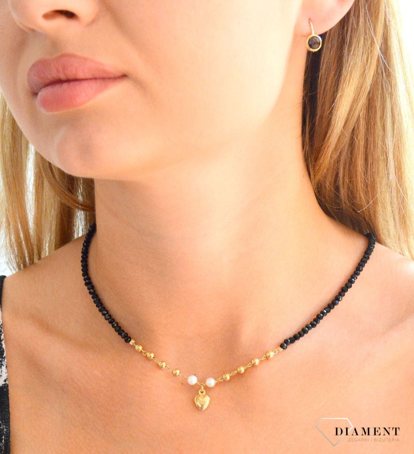 Srebrny naszyjnik damski 925 czarno-złoty z perełkami i sercem DIA-NSZ-11786-925 (2).jpg