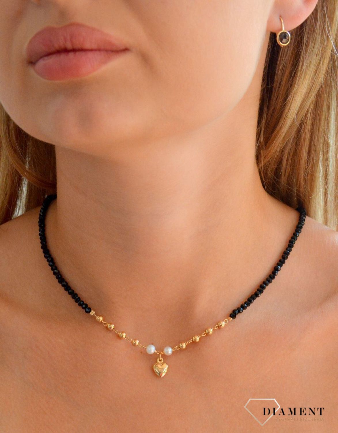 Srebrny naszyjnik damski 925 czarno-złoty z perełkami i sercem DIA-NSZ-11786-925 (2).jpg