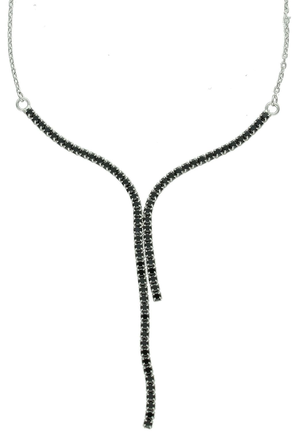 Srebrny naszyjnik damski 925 celebrytka z wiszącymi czarnymi cyrkoniami DIA-NSZ-11789-925. Srebrny naszyjnik damski. Naszyjnik srebrny damski celebrytka. Naszyjnik dla kobiety. Modny naszyjnik damski. Srebrny naszyjnik idealny na preze (1).jpg