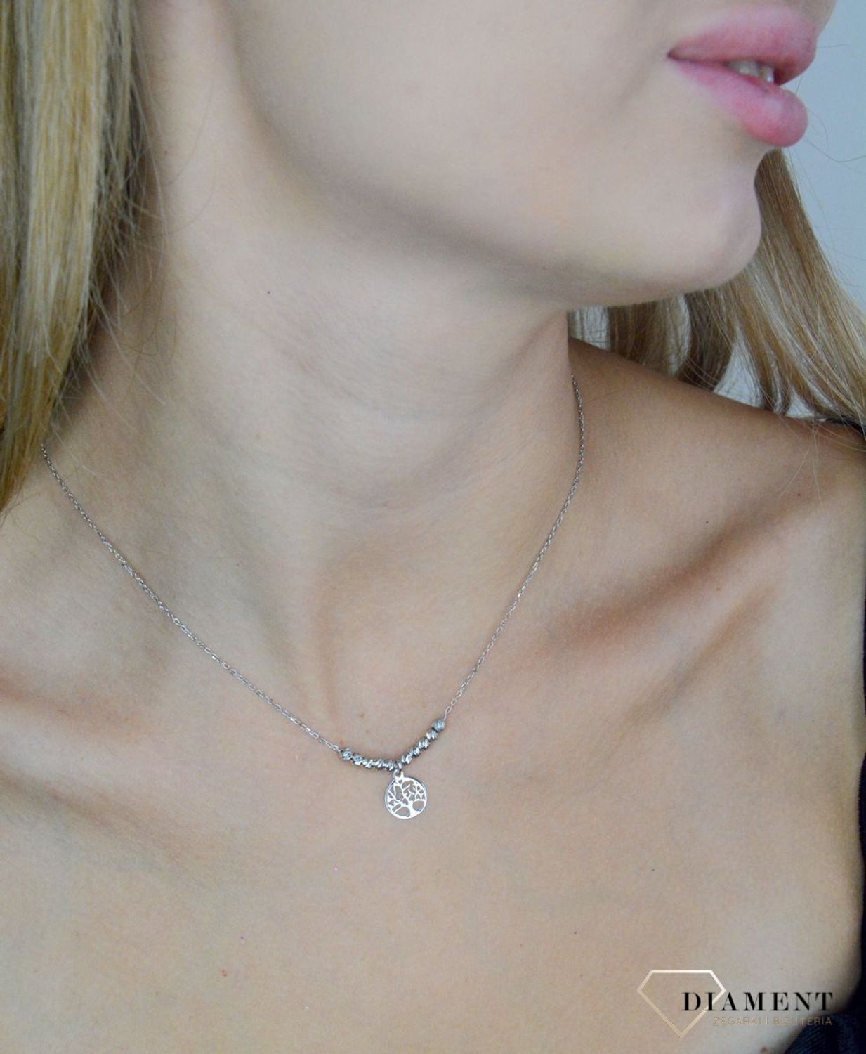 Srebrny naszyjnik damski 925 celebrytka drzewko szczęścia z kuleczkami DIA-NSZ-11791-925 (1).jpg