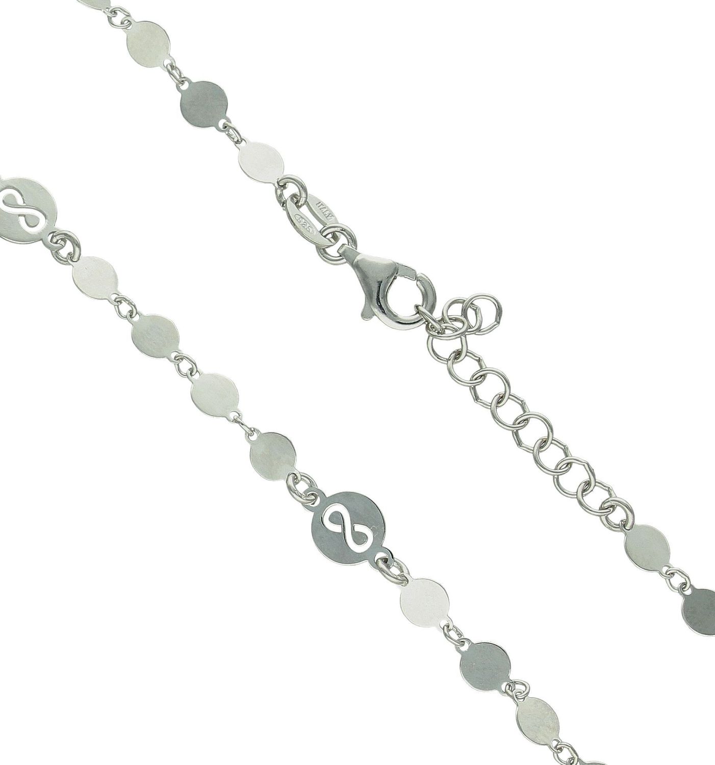 Srebrny naszyjnik damski 925 ozdobny łańcuszek płaskie okrągłe blaszki DIA-NSZ-11792-925 (3).jpg