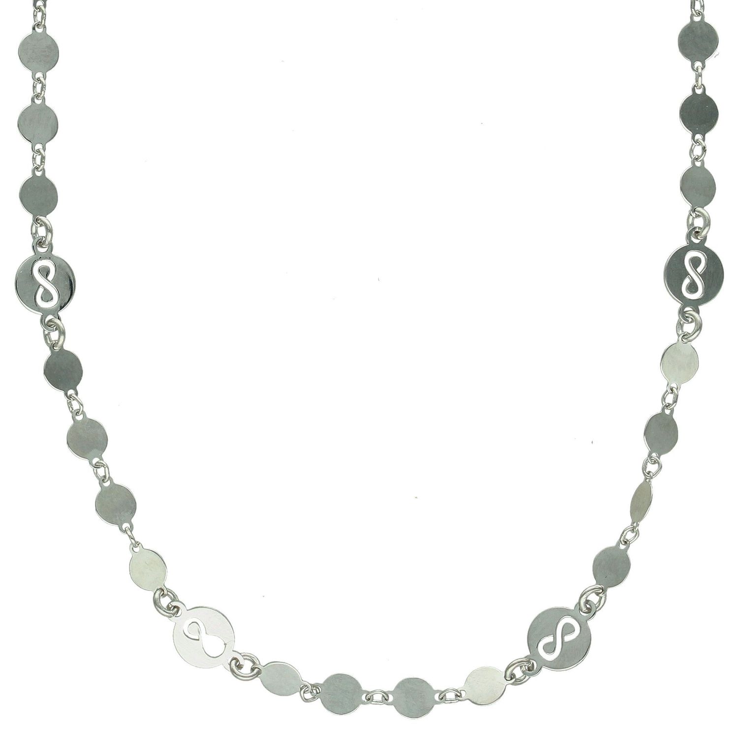 Srebrny naszyjnik damski 925 ozdobny łańcuszek płaskie okrągłe blaszki DIA-NSZ-11792-925 (3).jpg