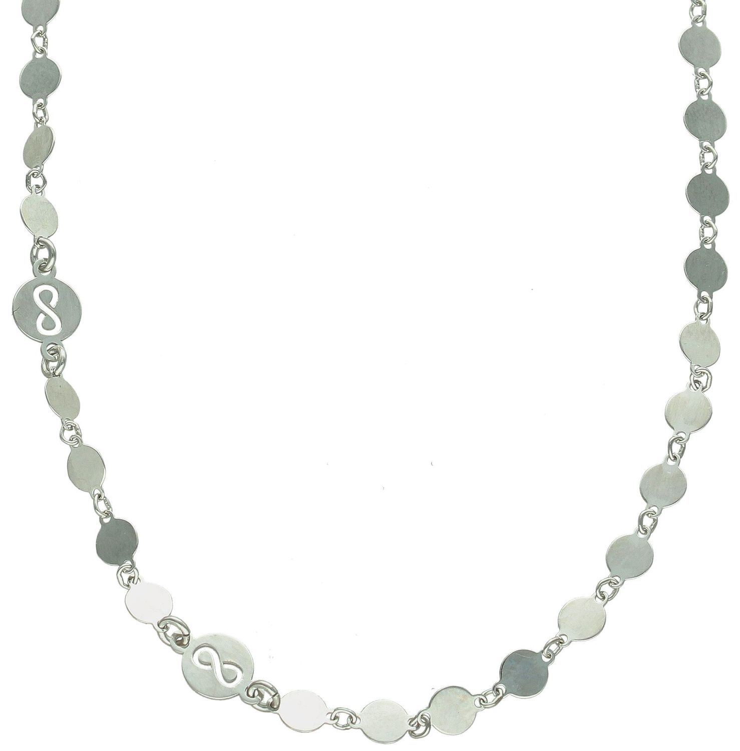 Srebrny naszyjnik damski 925 ozdobny łańcuszek płaskie okrągłe blaszki DIA-NSZ-11792-925 (3).jpg