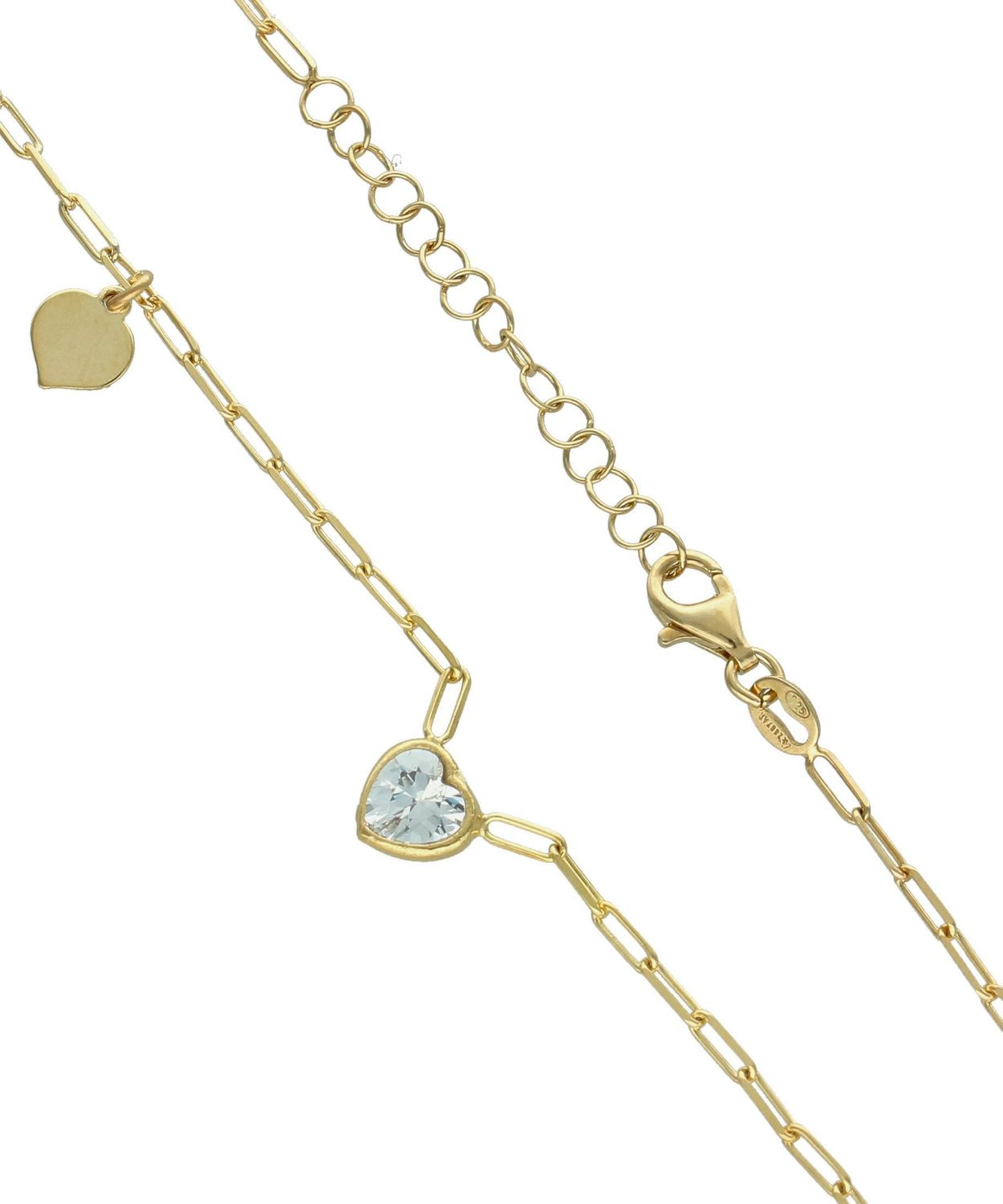 Srebrny naszyjnik damski 925 ozdobny łańcuszek spinaczowy z serduszkami DIA-NSZ-11793-925 (1).jpg