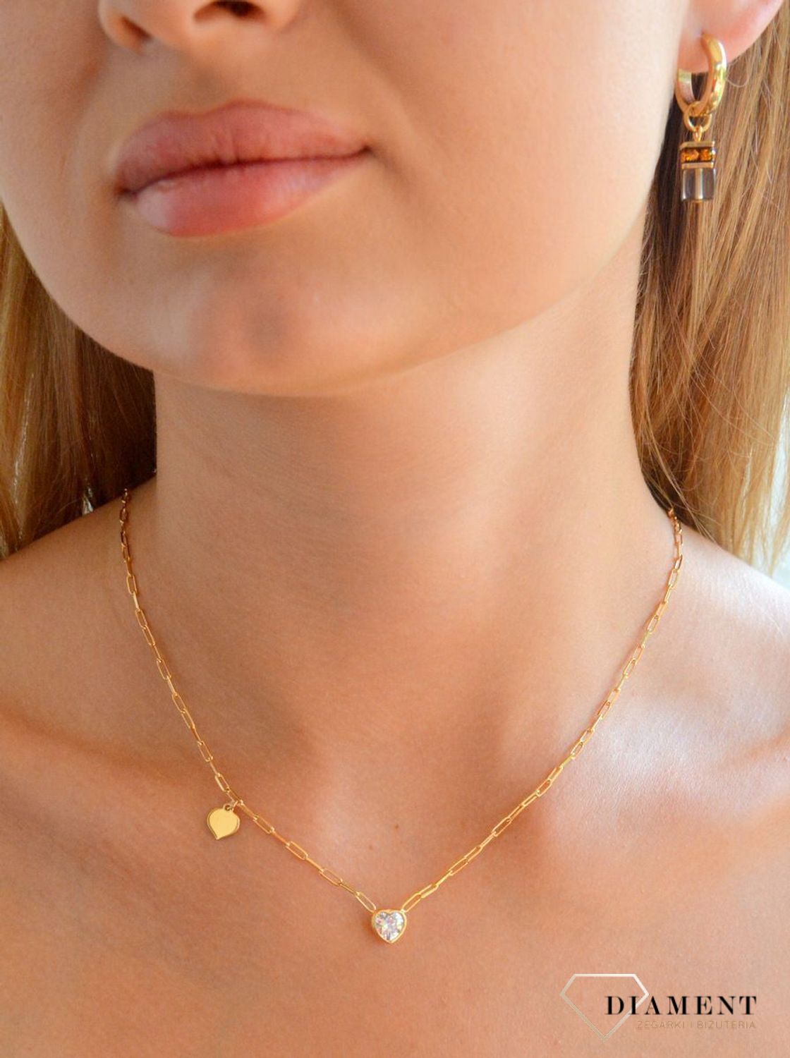 Srebrny naszyjnik damski 925 ozdobny łańcuszek spinaczowy z serduszkami DIA-NSZ-11793-925 (1).jpg