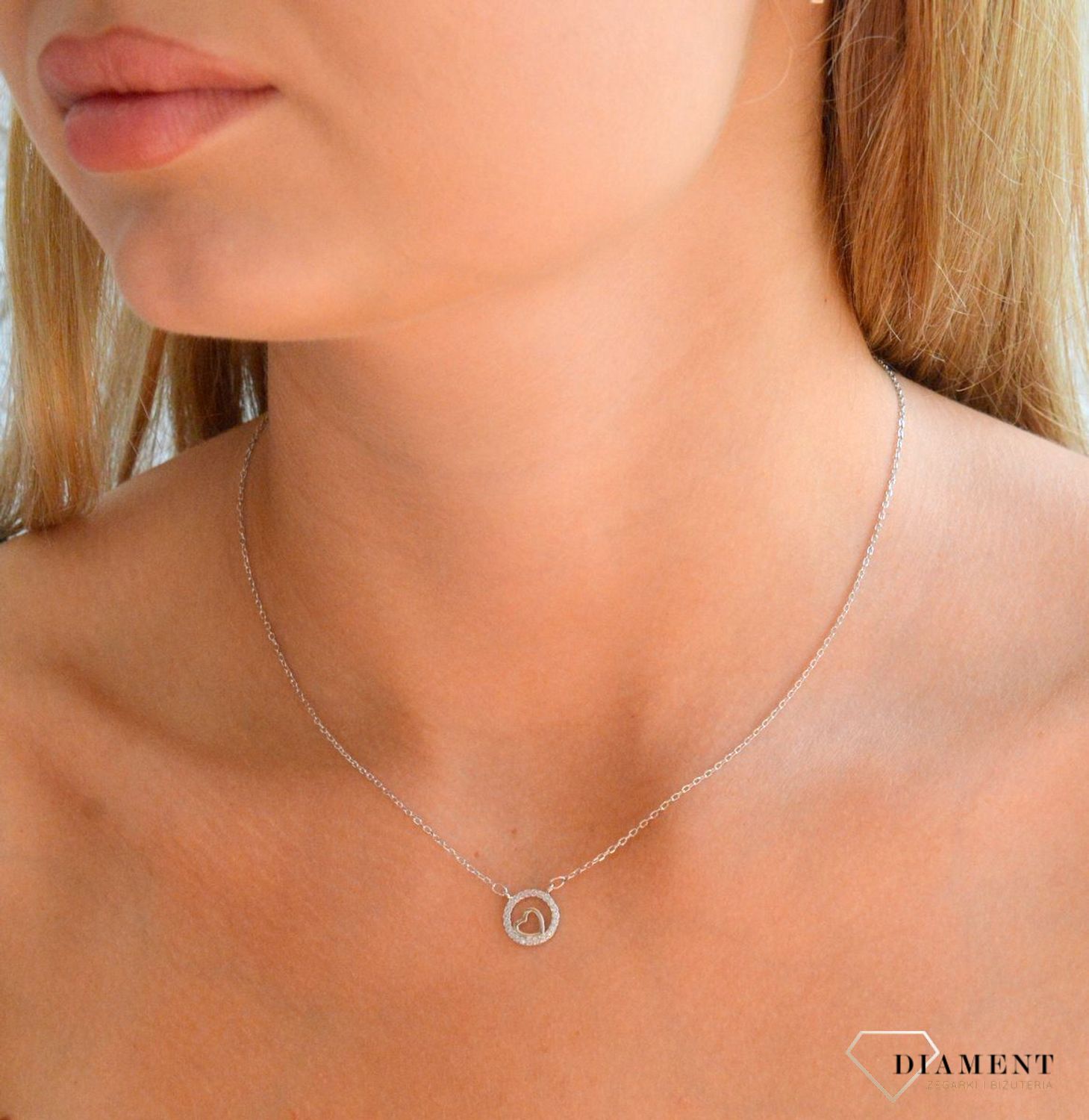 Srebrny naszyjnik damski 925 celebrytka z sercem i cyrkoniami DIA-NSZ-11891-925 (2).jpg