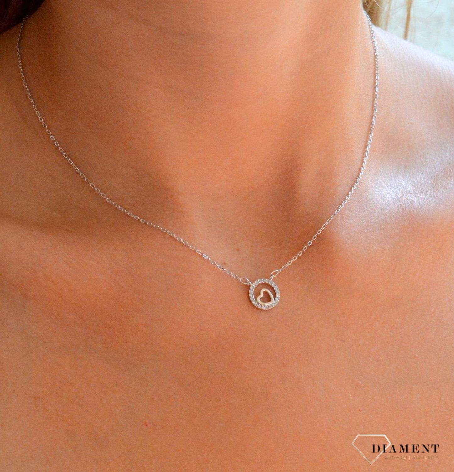 Srebrny naszyjnik damski 925 celebrytka z sercem i cyrkoniami DIA-NSZ-11891-925 (2).jpg