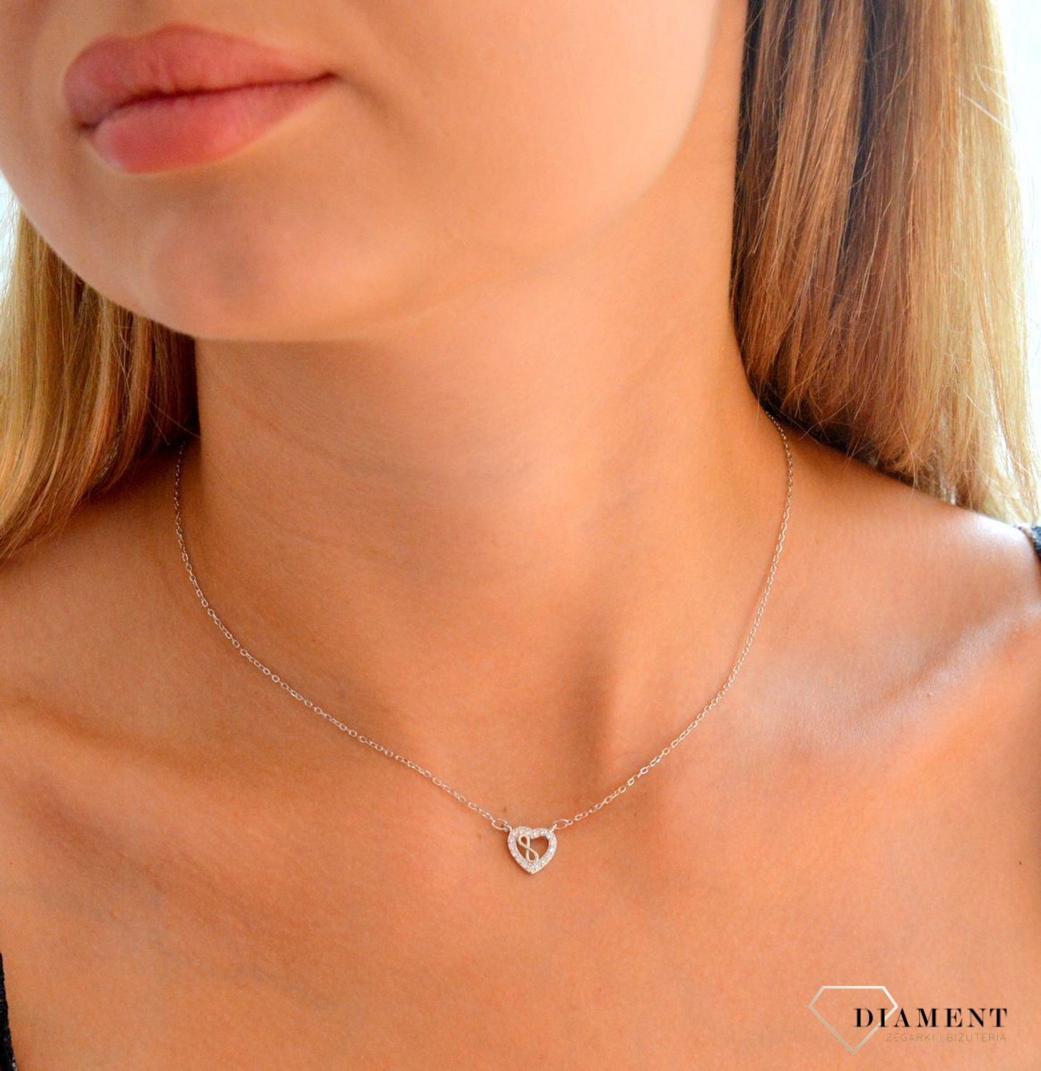 Srebrny naszyjnik damski 925 celebrytka z sercem i znakiem nieskończoności DIA-NSZ-11893-925 (1).jpg