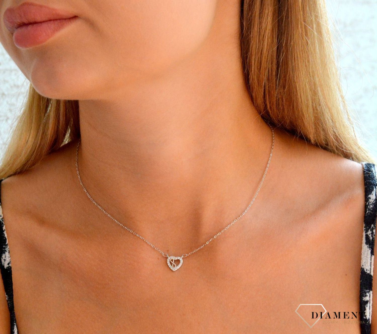 Srebrny naszyjnik damski 925 celebrytka z sercem i znakiem nieskończoności DIA-NSZ-11893-925 (1).jpg