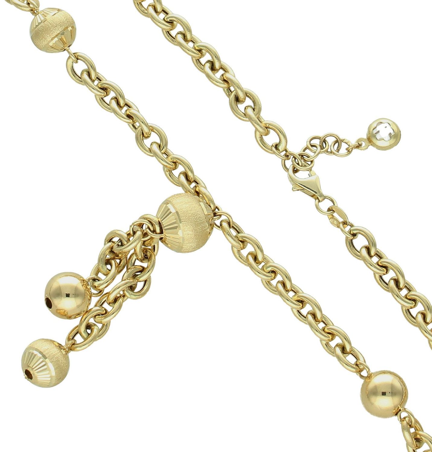 Złoty naszyjnik damski 585 ozdobiony kuleczkami DIA-NSZ-11954-585. Złoty naszyjnik damski. Złoty naszyjnik próby 585. Naszyjnik złoty damski z kulkami. Naszyjnik damski na prezent (2).jpg