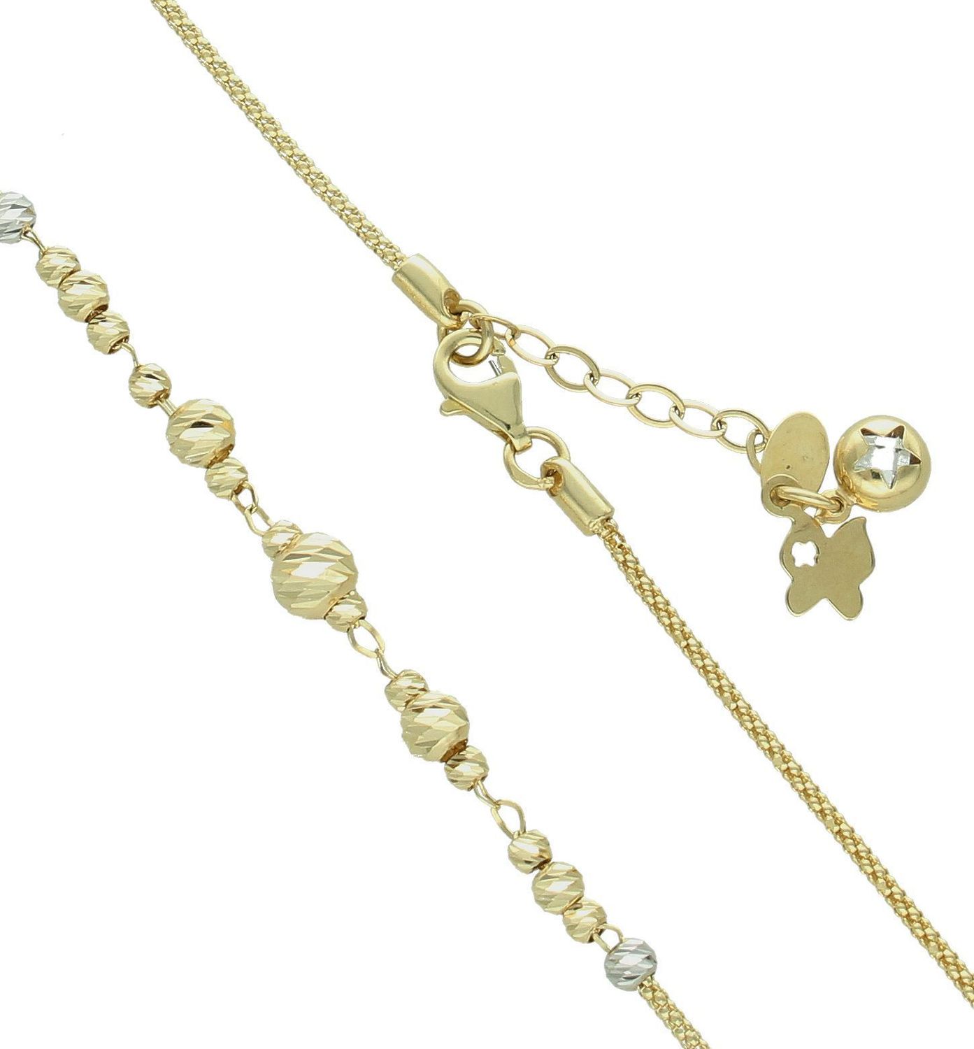 Złoty naszyjnik damski 585 kuleczki białe złoto DIA-NSZ-11995-585. Złoty naszyjnik damski. Złoty naszyjnik próby 585. Naszyjnik złoty damski z kulkami. Naszyjnik złoty na prezent (2).jpg