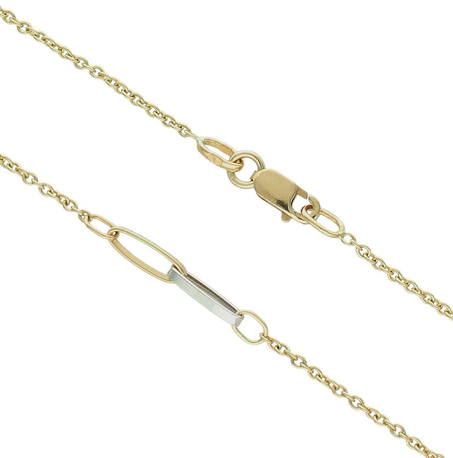 Złoty naszyjnik damski 585 celebrytka z dodatkiem białego złota DIA-NSZ-11996-585. Złoty naszyjnik damski. Złoty naszyjnik próby 585. Naszyjnik złoty damski z perłami. Naszyjnik z perłami i blaszkami na prezent (1).jpg