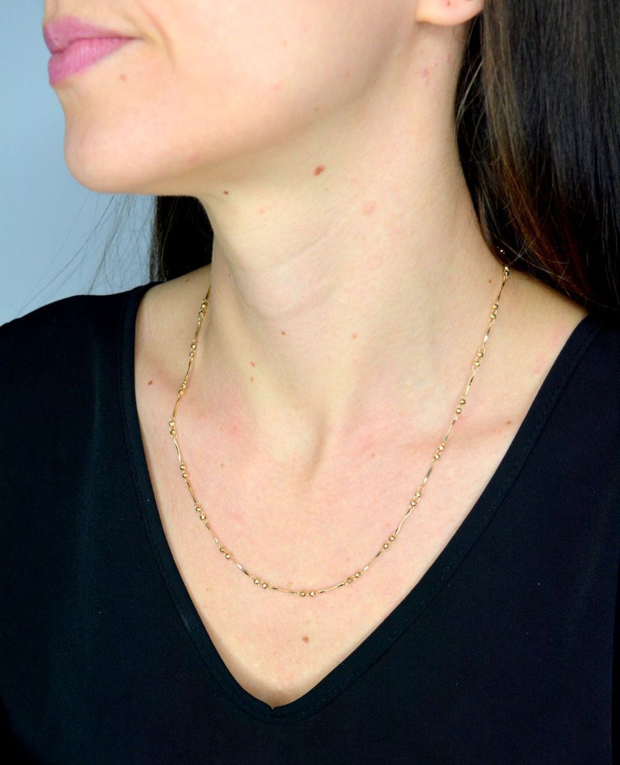 Złoty naszyjnik damski 585 kuleczki grawerowane DIA-NSZ-11998-585. Złoty naszyjnik damski. Złoty naszyjnik próby 585. Naszyjnik złoty damski z kulkami. Naszyjnik złoty na prezent (2).jpg