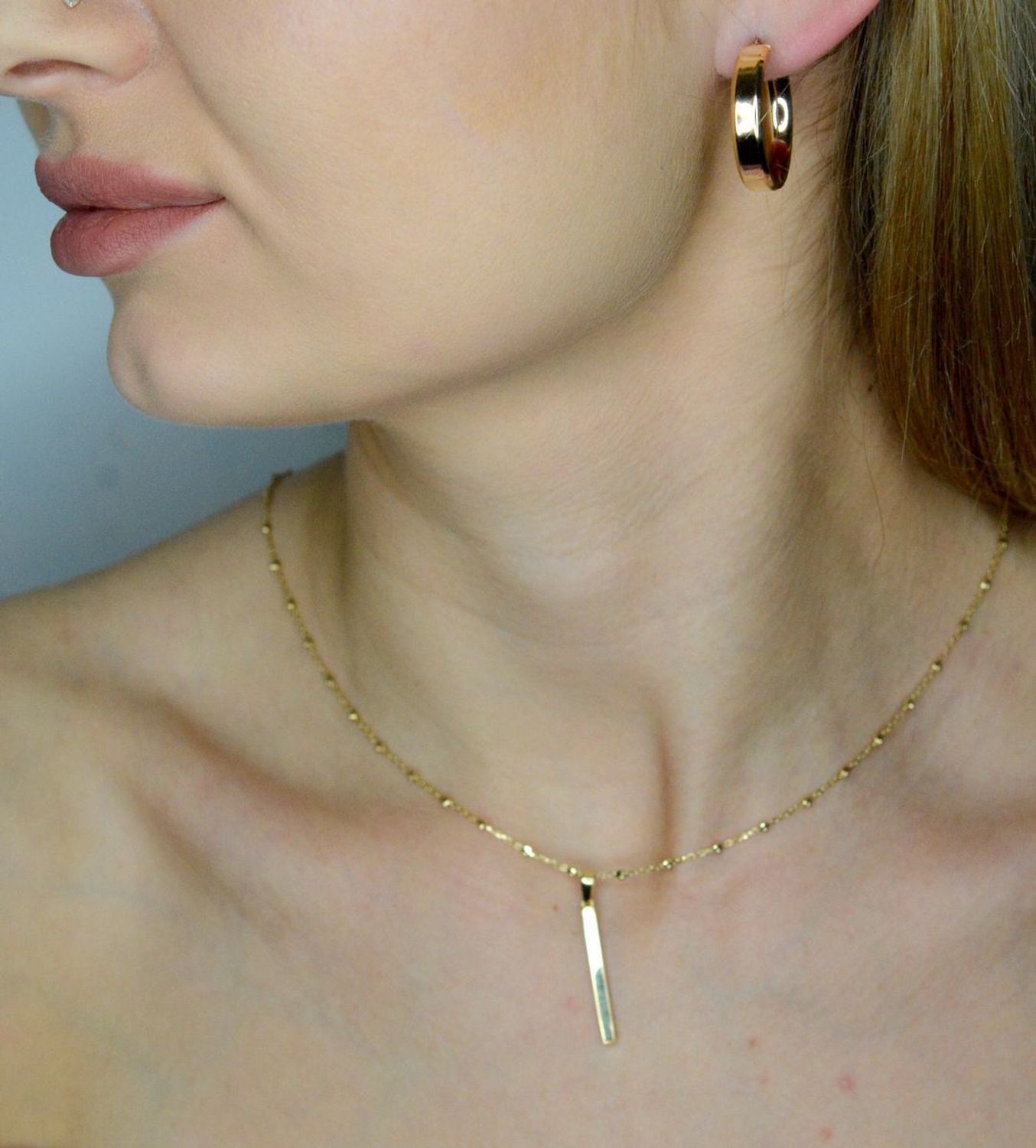 Naszyjnik złoty choker złoty z diamentowanymi kuleczkami próba 585, DIA-NSZ-12168-585  Delikatny naszyjnik wykonany z najwyższej jakości złota próby 585. Łańcuszek z grawerowanymi.jpg