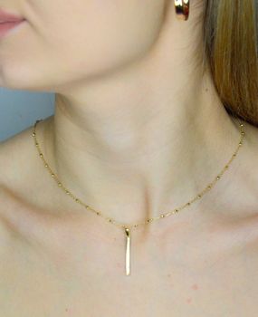 Naszyjnik złoty choker złoty z diamentowanymi kuleczkami próba 585, DIA-NSZ-12168-585  Delikatny naszyjnik (3).JPG