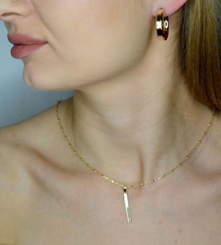 Naszyjnik złoty choker złoty z diamentowanymi kuleczkami próba 585, DIA-NSZ-12168-585  Delikatny naszyjnik (7).JPG
