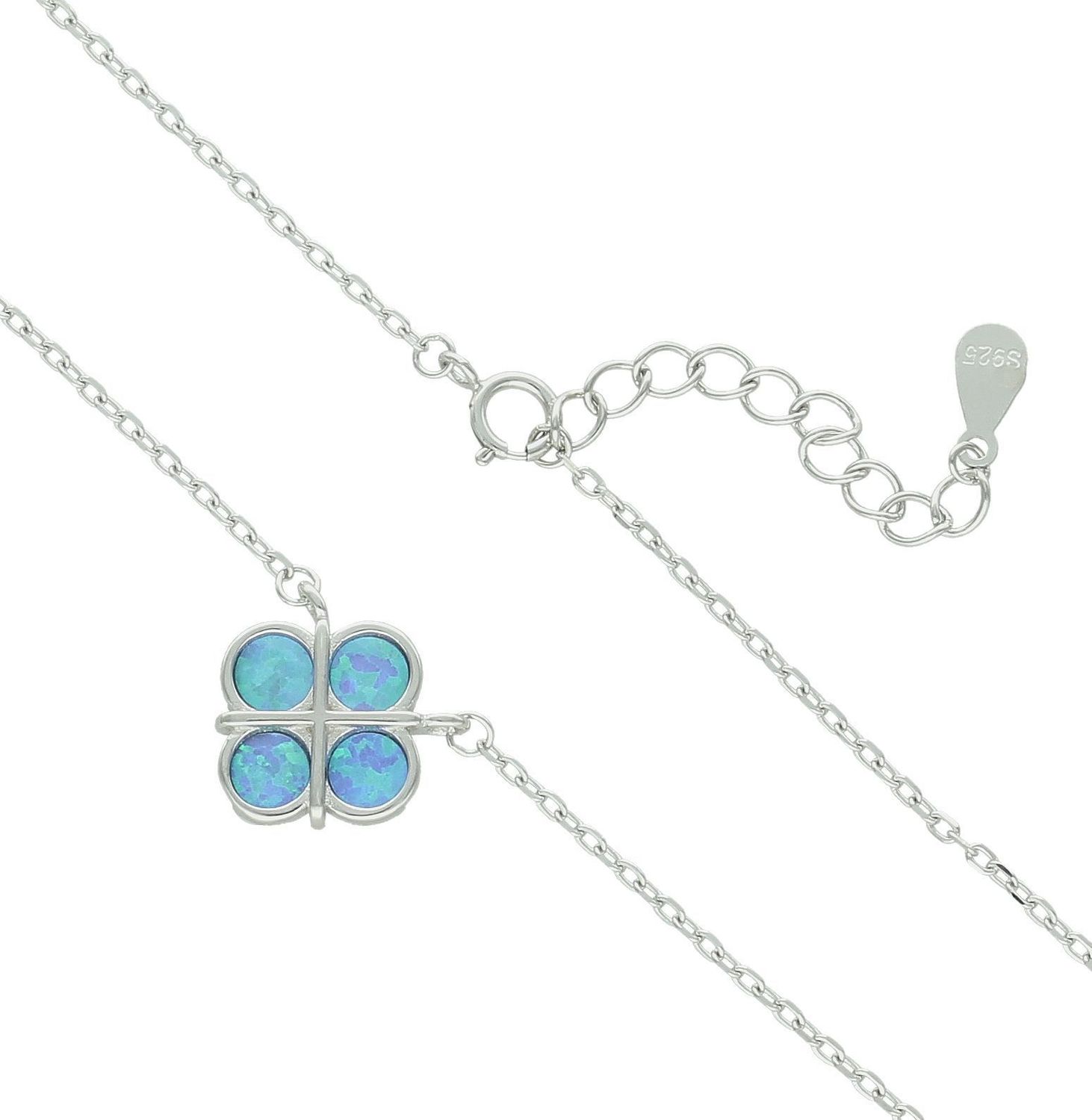 Srebrny naszyjnik damski celebrytka 925 koniczyna z niebieskim opalem DIA-NSZ-12248-925 (2).jpg