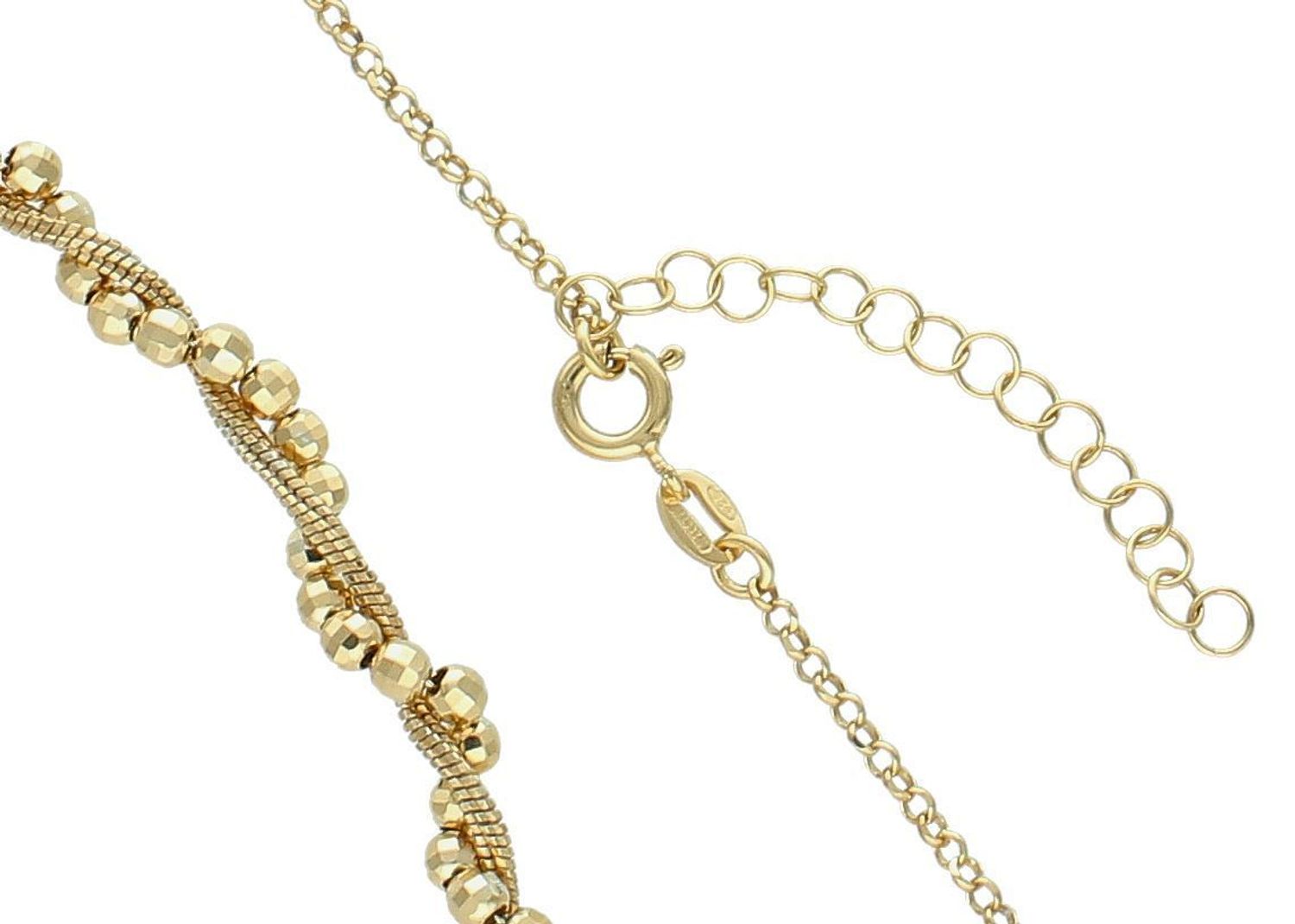 Pozłacany srebrny naszyjnik z kuleczkami i plecionką  Srebro 925  42 cm + 3 cm (2).jpg