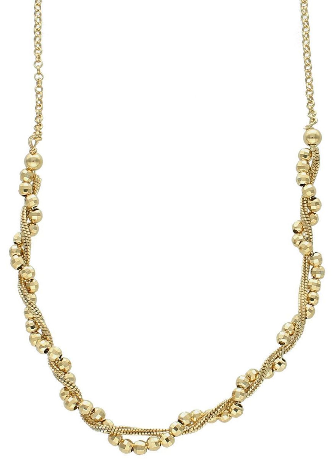 Pozłacany srebrny naszyjnik z kuleczkami i plecionką  Srebro 925  42 cm + 3 cm (2).jpg