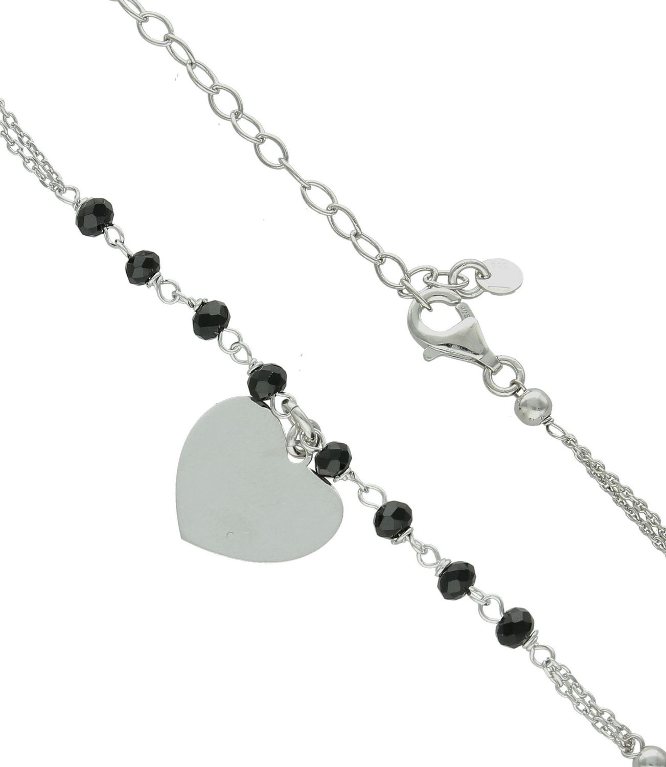 Srebrny naszyjnik damski 925 z czarnymi koralikami DIA-NSZ-12363-925. Naszyjnik wykonany z najwyższej jakości srebra. Idealny pomysł na prezent dla każdej kobiety..jpg