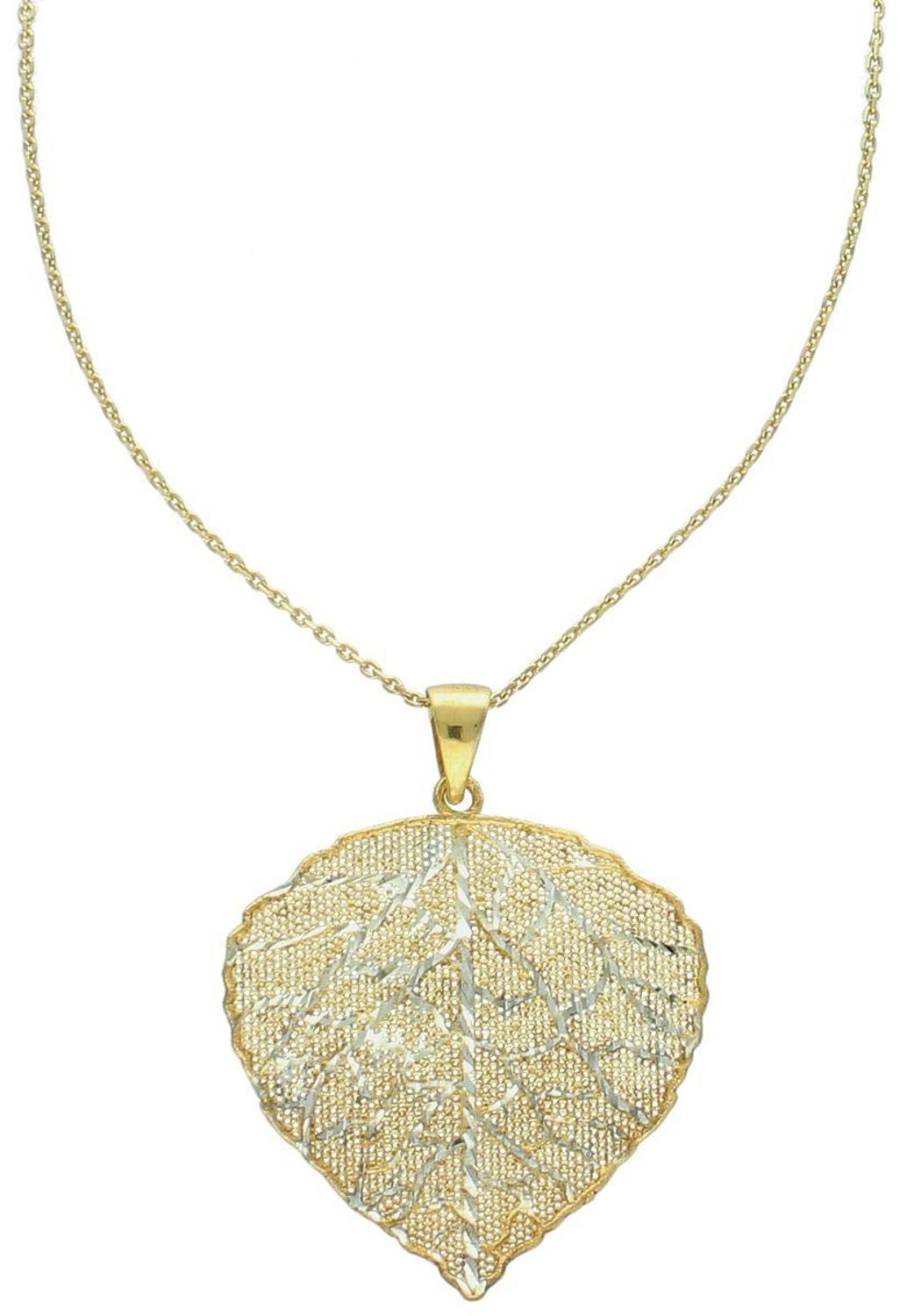 Pozłacany srebrny naszyjnik celebrytka z zawieszką liścia  Srebro 925  42 cm + 3 cm (2).jpg