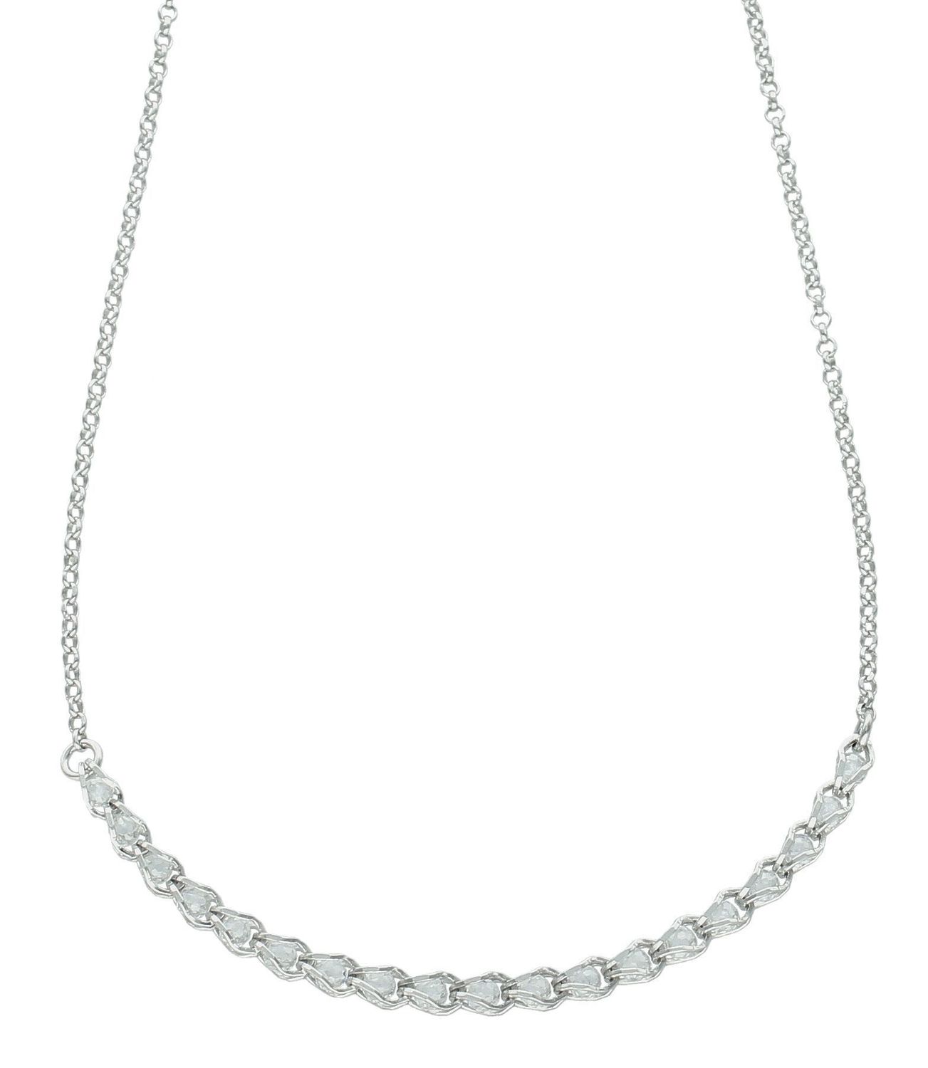 Naszyjnik srebrny damski zdobiony kryształkami próba 925, DIA-NSZ-12441-925 Ag.jpg