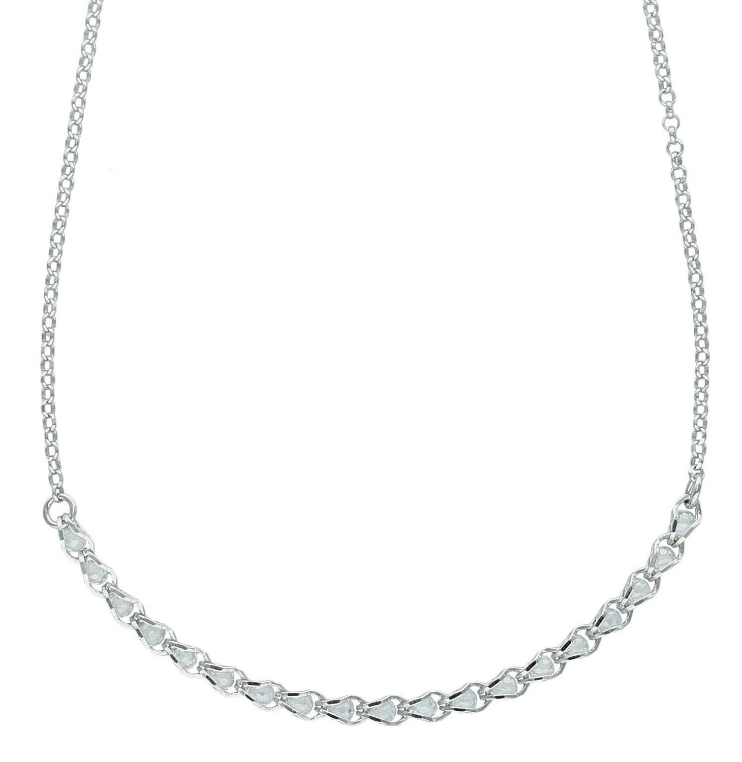 Naszyjnik srebrny damski zdobiony kryształkami próba 925, DIA-NSZ-12441-925 Ag.jpg