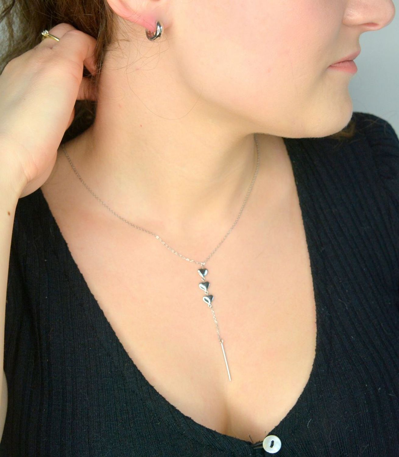 Naszyjnik celebrytka srebro 925, serca DIA-NSZ-12444-925 zawieszka została stworzona dla odważnych i pewnych siebie kobiet. Świetny dodatek pasujący do każdej stylizacji, aby podkreślić wyjątkowość naszyjnika.1.jpg