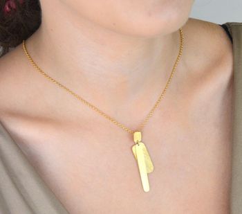 Naszyjnik damski pozłacany srebro 925 z trzema blaszkami – dwie matowe, jedna błyszcząca. Długość 42 + 2 cm. Minimalistyczny, nowoczesny, idealny na prezent (1).JPG