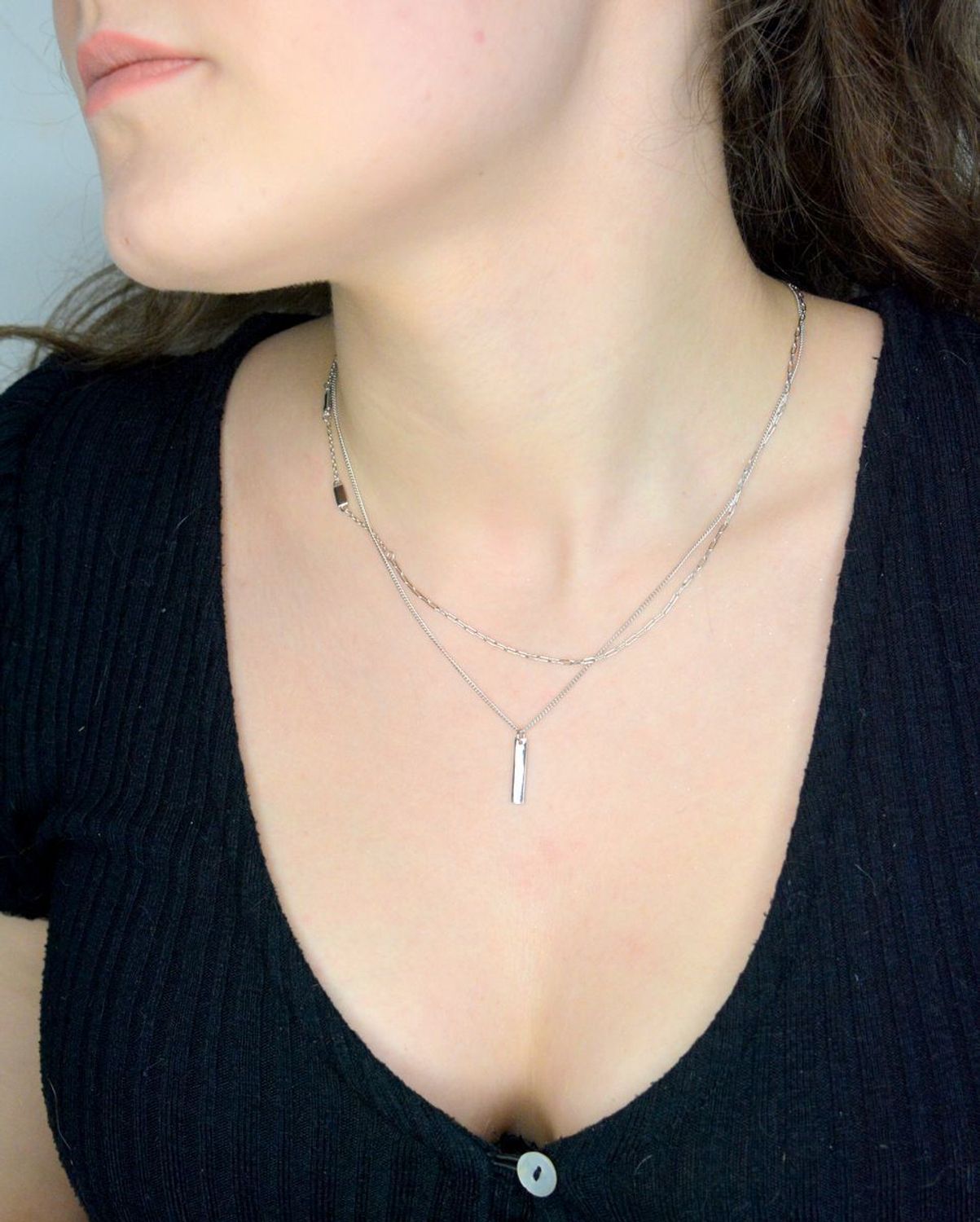 Naszyjnik srebrny podwójny próba 925, DIA-NSZ-12450-925.jpg