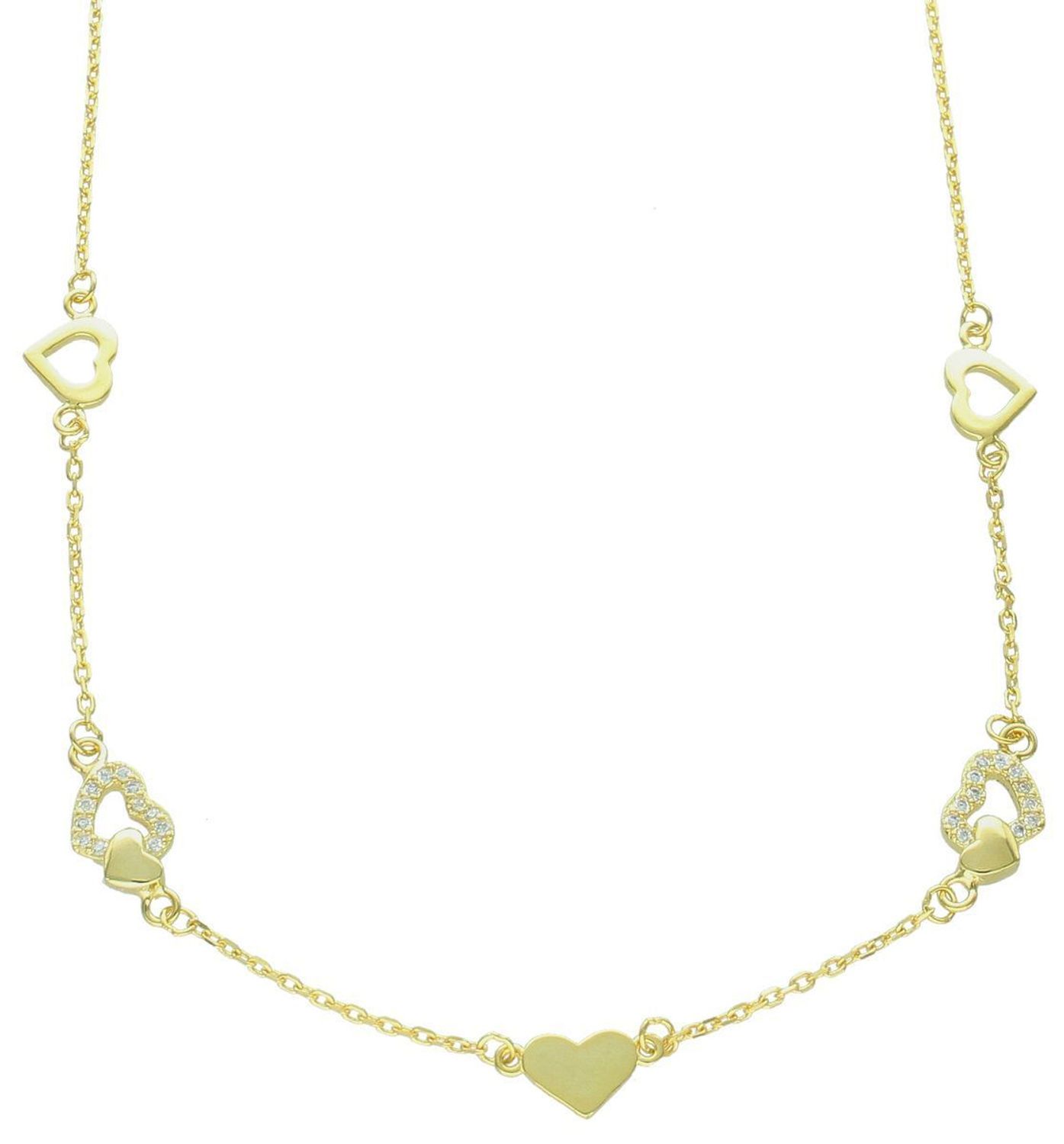 Srebrny naszyjnik damski celebrytka z serduszkami pozłacany srebro 925 DIA-NSZ-12453-925. Naszyjnik wykonany z próby 925 będzie idealnym prezentem dla ukochanej kobiety. 1.jpg
