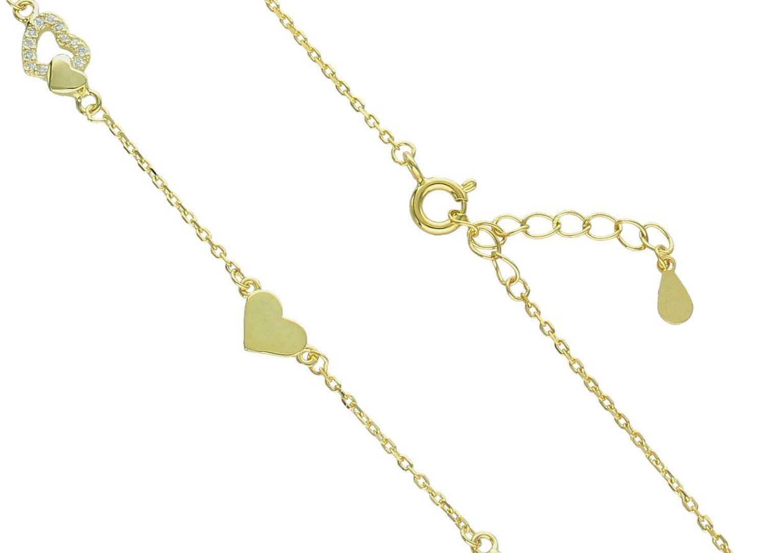 Srebrny naszyjnik damski celebrytka z serduszkami pozłacany srebro 925 DIA-NSZ-12453-925. Naszyjnik wykonany z próby 925 będzie idealnym prezentem dla ukochanej kobiety. 1.jpg