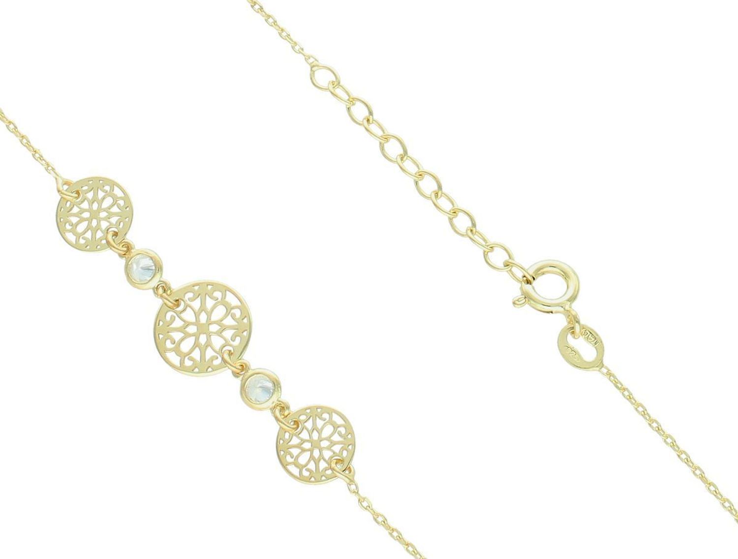 Srebrny naszyjnik damski celebrytka ażurowe kółka pozłacany srebro 925 DIA-NSZ-12455-925. Naszyjnik wykonany z próby 925 będzie idealnym prezentem dla ukochanej kobiety.1.jpg