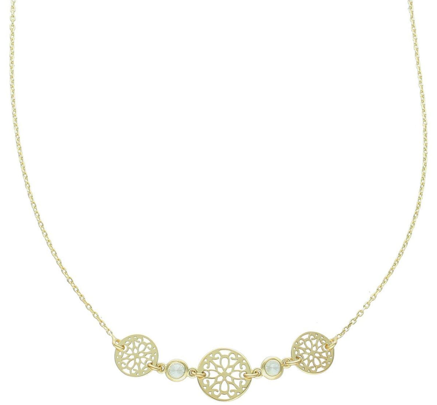 Srebrny naszyjnik damski celebrytka ażurowe kółka pozłacany srebro 925 DIA-NSZ-12455-925. Naszyjnik wykonany z próby 925 będzie idealnym prezentem dla ukochanej kobiety.1.jpg