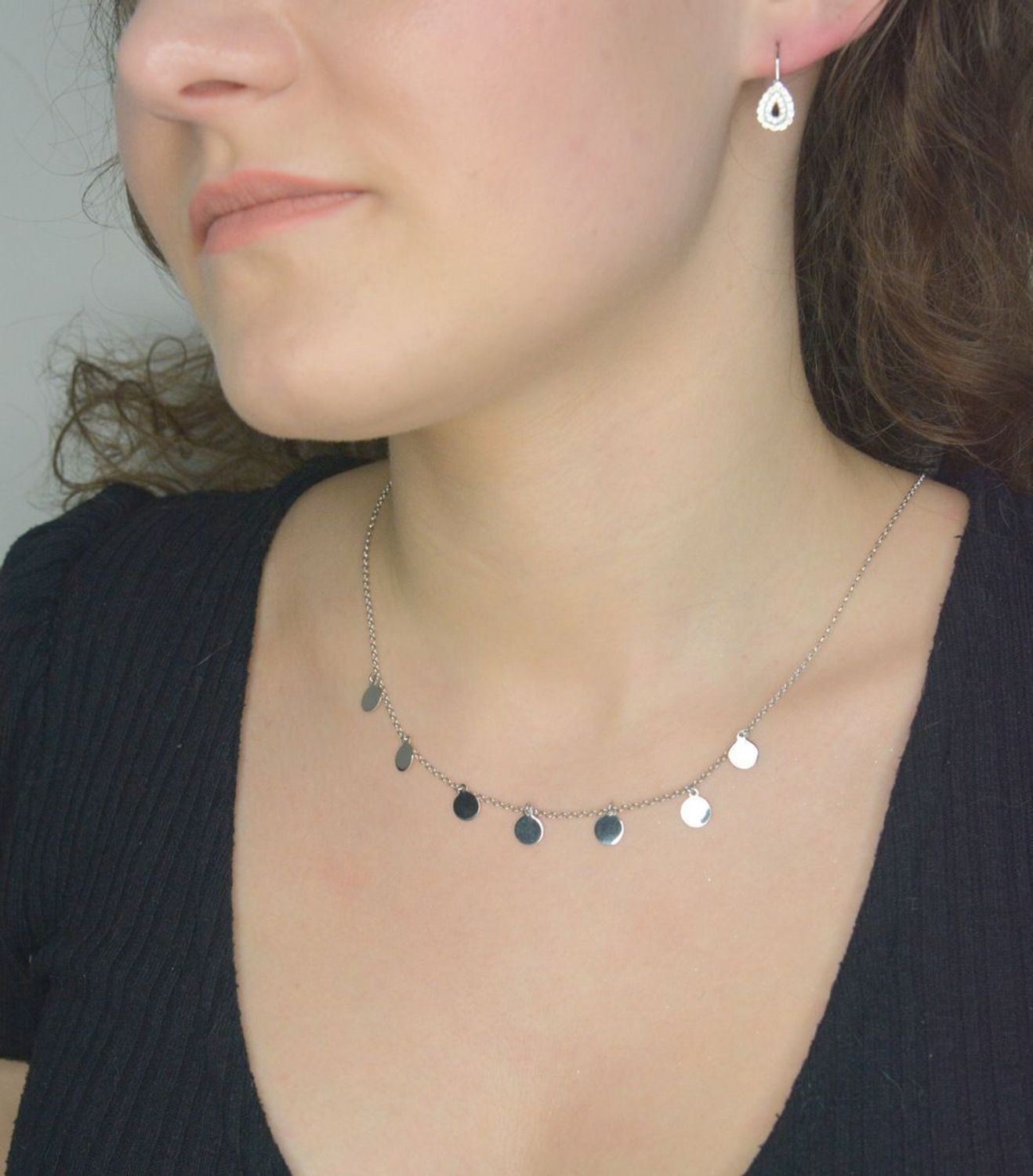 Naszyjnik srebrny celebrytka blaszki wiszące próba 925, DIA-NSZ-12456-925.jpg