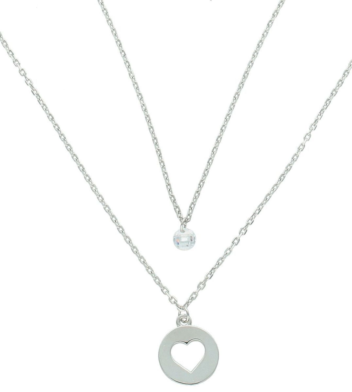 Naszyjnik srebrny celebrytka serce i diamencik próba 925, DIA-NSZ-12457-925. Naszyjnik wykonany z najwyższej jakości srebra. Idealny pomysł na prezent dla każdej kobiety.2.jpg