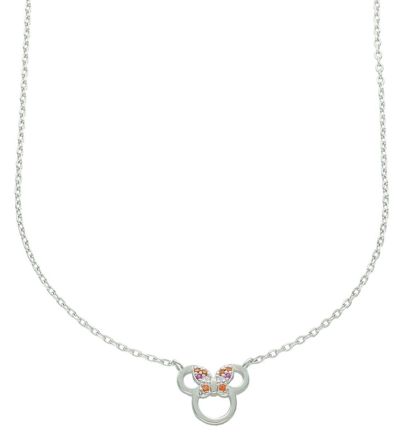 Naszyjnik srebrny próba 925 dla dziewczynki Myszka Minnie z kolorowym motylkiem DIA-NSZ-12600-925. Naszyjnik wykonany z najwyższej jakości srebra próby 925. Idealny pomysł na prezent dla 1.jpg