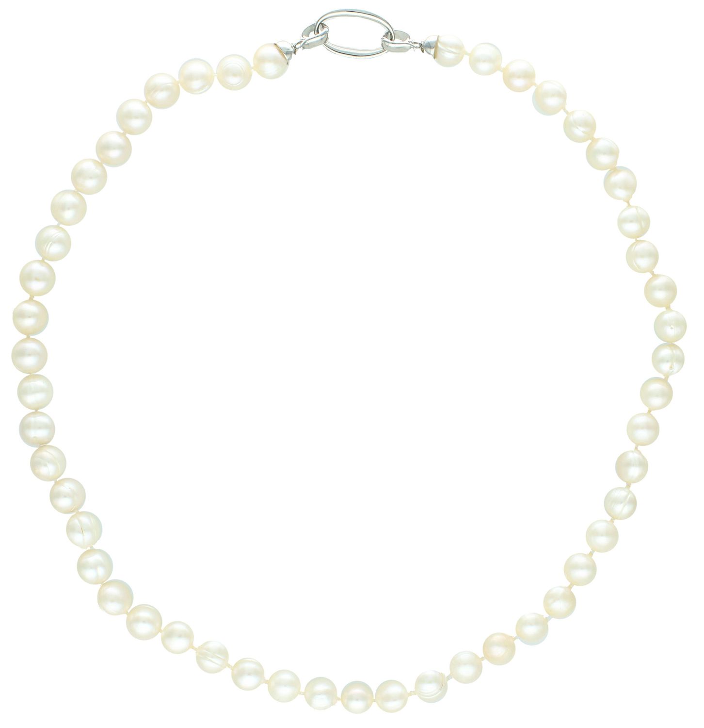 Naszyjnik perła hod. z ozdobnym elementem DIA-NSZ-12782-STAL Niezwykle efektowny, gustowny naszyjnik wykonany z certyfikowanych hodowlanych pereł słodkowodnych Namido z wykonanym ze stali 1.jpg