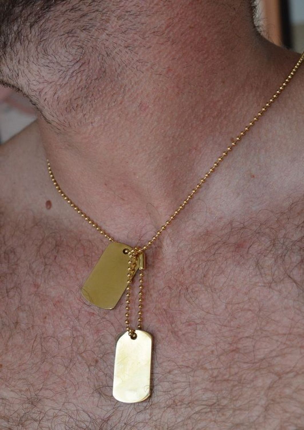 Naszyjnik stalowy nieśmiertelnik w złotym kolorze DIA-NSZ-1295Z-STAL.jpg