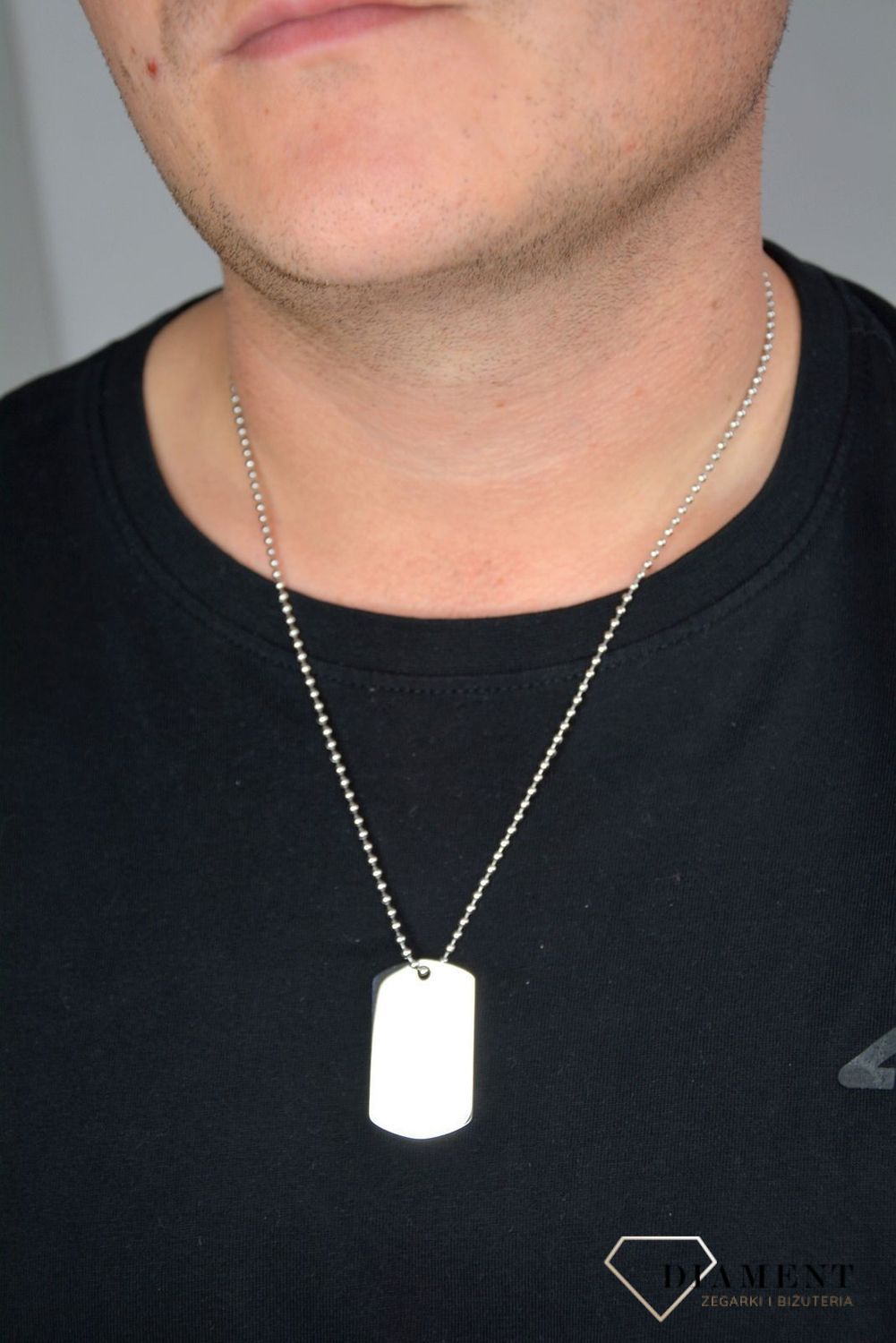 Naszyjnik męski nieśmiertelnik blaszka DIA-NSZ-1296-STAL.jpg