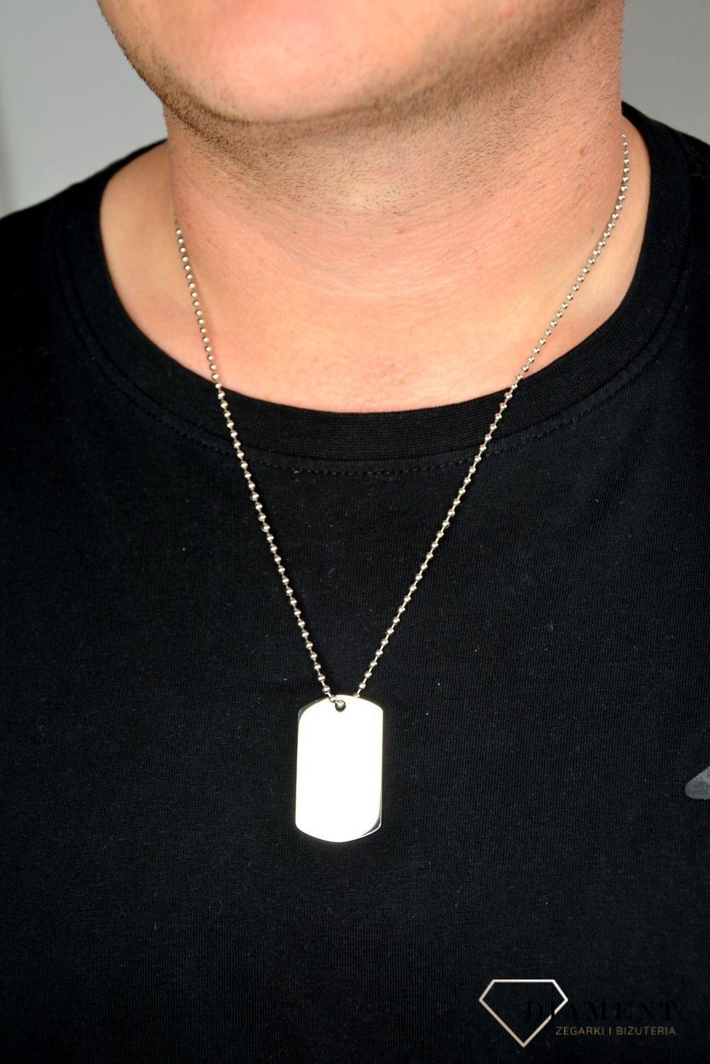 Naszyjnik męski nieśmiertelnik blaszka DIA-NSZ-1296-STAL.jpg