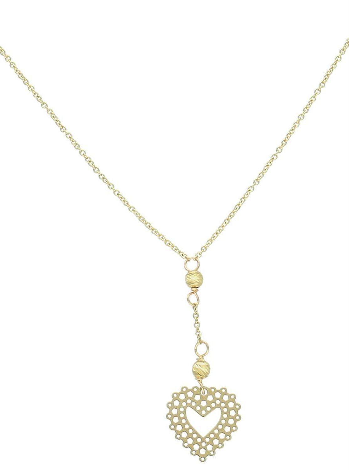 Złoty naszyjnik celebrytka wiszące serce próba 585, DIA-NSZ-12961-585. Naszyjnik celebrytka z wiszącym sercem to świetny wybór na prezent (2).jpg