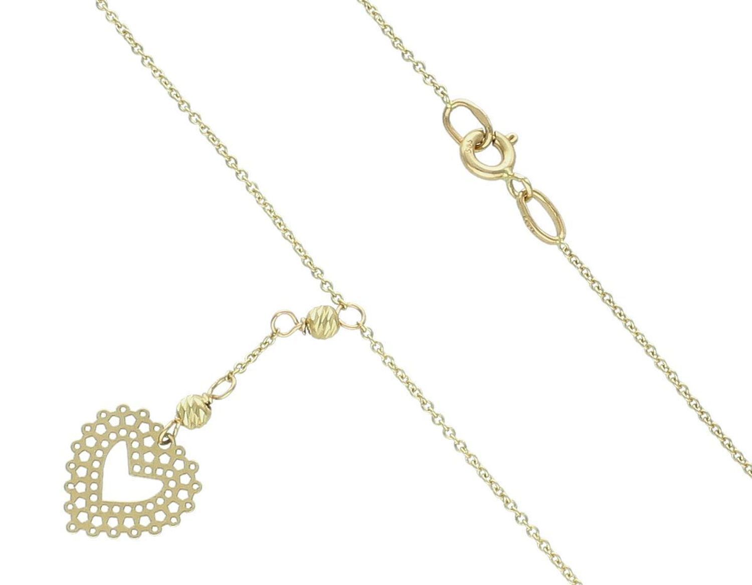 Złoty naszyjnik celebrytka wiszące serce próba 585, DIA-NSZ-12961-585. Naszyjnik celebrytka z wiszącym sercem to świetny wybór na prezent (2).jpg