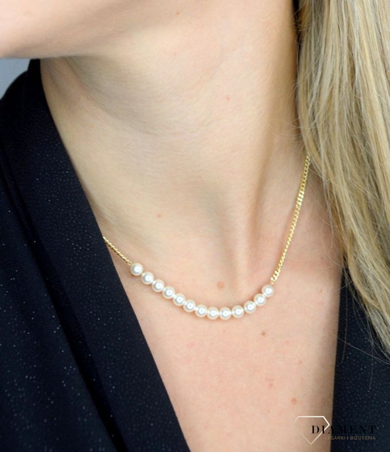 Naszyjnik srebrny pokryty złotem z perełkami DIA-NSZ-1297-925.jpg