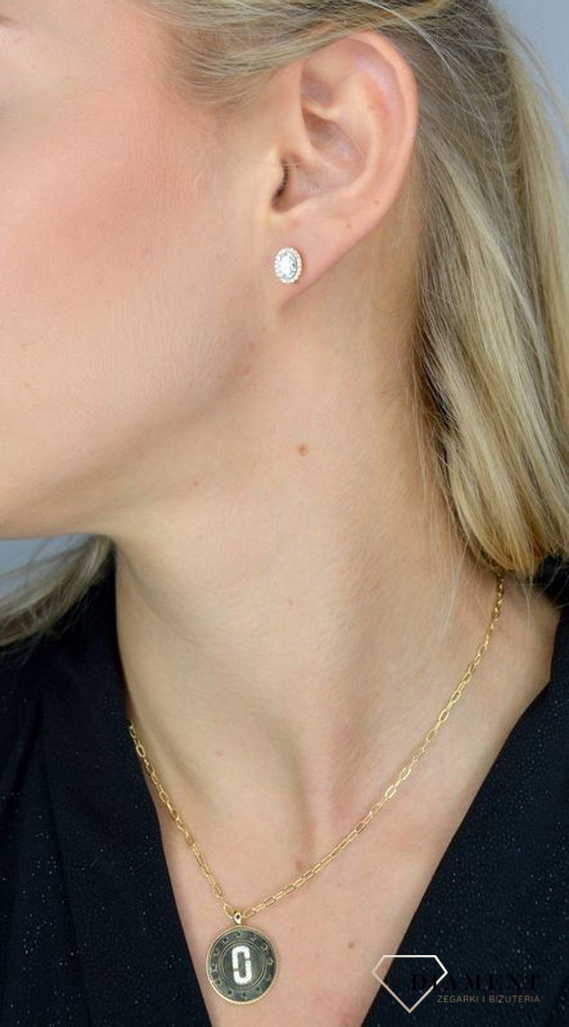 Łańcuszek srebrny pokryty złotem z ogniwek z zawieszką i gwiazdeczkami DIA-NSZ-1298-925.jpg