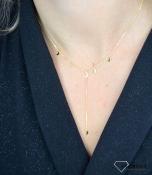 Naszyjnik srebrny typu choker małe księżyce. Naszyjnik srebrny księżyce. Srebrne Naszyjniki Damskie w Sklepie z Biżuterią (5).JPG