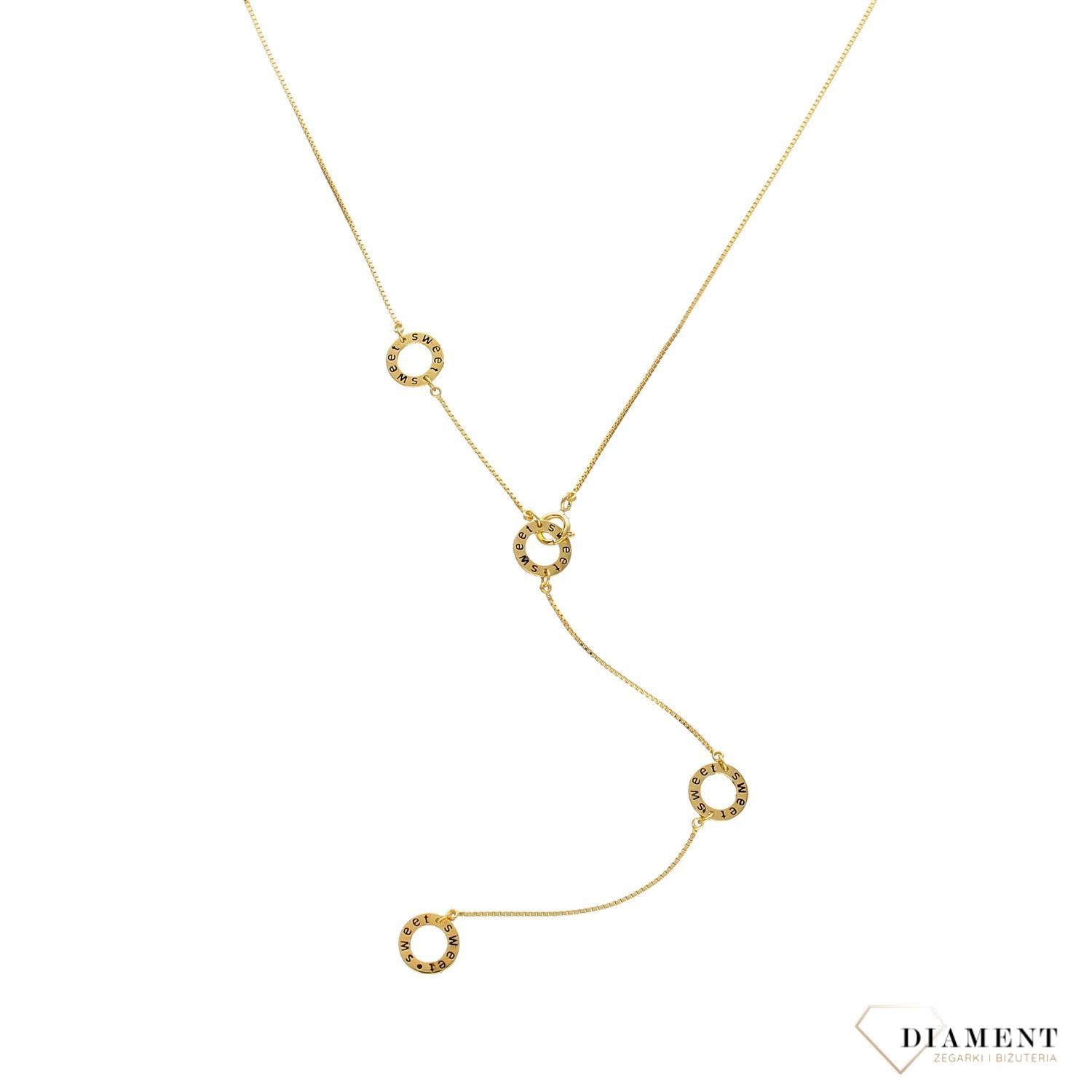 Naszyjnik srebrny pokryty złotem 'Słodko Słodka' DIA-NSZ-1307-925.jpg