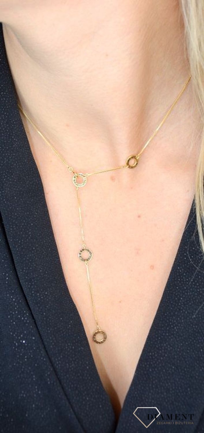 Naszyjnik srebrny pokryty złotem 'Słodko Słodka' DIA-NSZ-1307-925.jpg