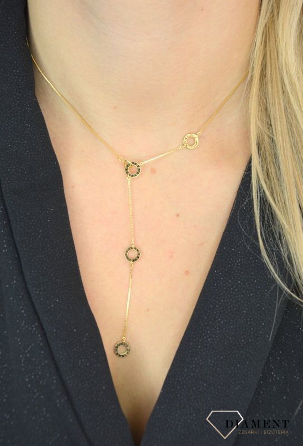 Naszyjnik srebrny pokryty złotem 'Słodko Słodka' DIA-NSZ-1307-925.jpg