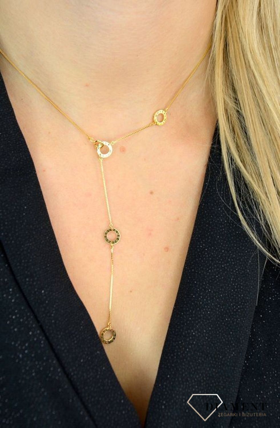 Naszyjnik srebrny pokryty złotem 'Słodko Słodka' DIA-NSZ-1307-925.jpg